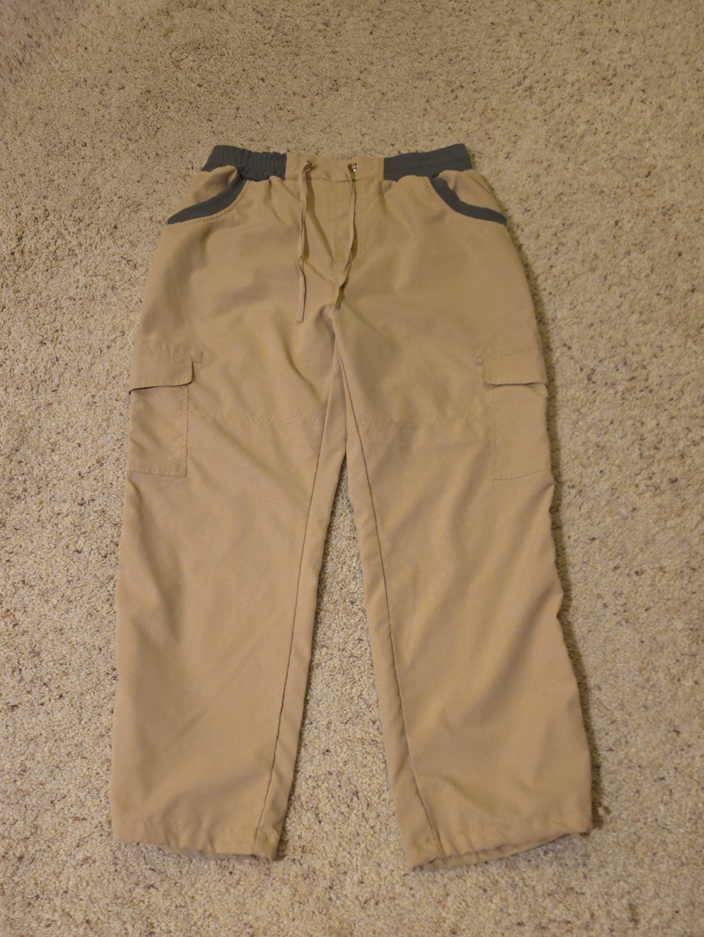 Women’s XL Tan Linen Blend Pull On Wide Leg Pants